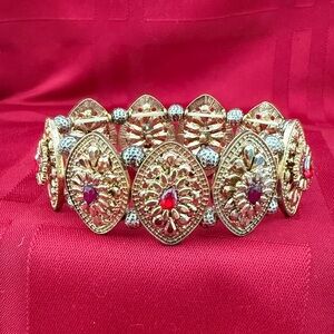 Elegant Gold and Red Women's Bracelet